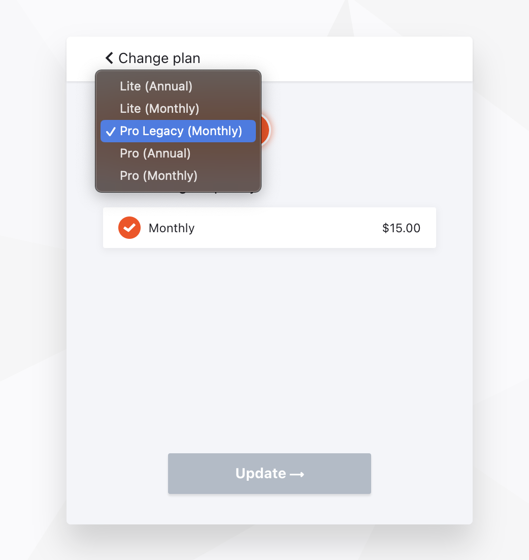 Changing your plan